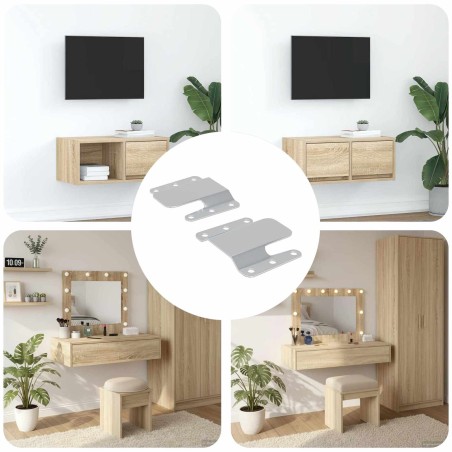 Support de montage encastré 2 pcs Argenté 75 x 66 x 1,4 mm 553882553882