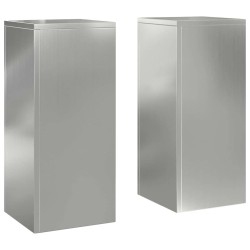 Support de Plante 2 pcs Argent 24 x 24 x 55 cm Acier galvanisé 553890553890