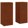 Support de Plante 2 pcs Rouillé 24 x 24 x 55 cm Acier patiné 553892553892