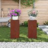 Support de Plante 2 pcs Rouillé 24 x 24 x 55 cm Acier patiné 553892553892