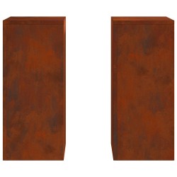 Support de Plante 2 pcs Rouillé 24 x 24 x 55 cm Acier patiné 553892553892