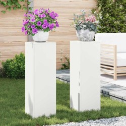 Support de Plante 2 pcs Blanc 24 x 24 x 75 cm Acier 553893553893