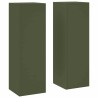 Support de Plante 2 pcs Vert olive 24 x 24 x 75 cm Acier 553894553894