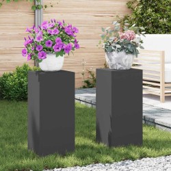 Support de Plante 2 pcs Noir 24 x 24 x 55 cm Acier 553897553897