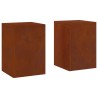 Support de Plante 2 pcs Rouillé 24 x 24 x 35 cm Acier patiné 553898553898