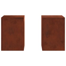 Support de Plante 2 pcs Rouillé 24 x 24 x 35 cm Acier patiné 553898553898
