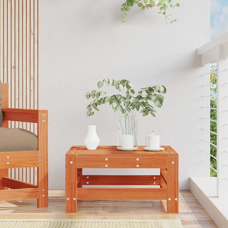 Repose-pieds de jardin Pin massif Brun Ciré 57,5 x 57,5 x 30 cm 553900553900