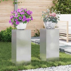 Support de Plante 2 pcs Argent 24 x 24 x 55 cm Acier inoxydable 553901553901