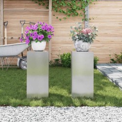 Support de Plante 2 pcs Argent 24 x 24 x 55 cm Acier inoxydable 553901553901