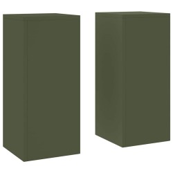 Support de Plante 2 pcs Vert olive 24 x 24 x 55 cm Acier 553902553902