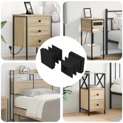 Capuchons d'extrémité 2 pcs Noir 15 x 15 x 15 mm PP 553907553907