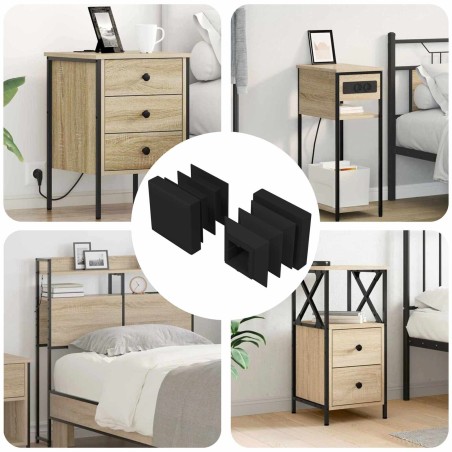 Capuchons d'extrémité 2 pcs Noir 15 x 15 x 15 mm PP 553907553907