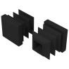 Capuchons d'extrémité 2 pcs Noir 15 x 15 x 15 mm PP 553907553907