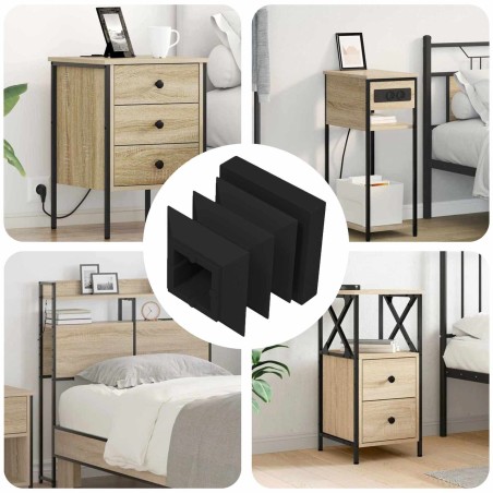 Capuchons d'extrémité 12 pcs Noir 15 x 15 x 15 mm PP 553908553908