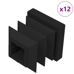 Capuchons d'extrémité 12 pcs Noir 15 x 15 x 15 mm PP 553908553908