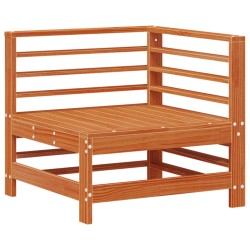 Canapé d'angle de jardin Pin massif Brun Ciré 553916553916