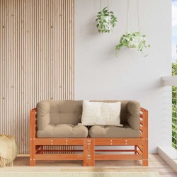 Canapé d'angle de jardin Pin massif Brun Ciré 553917553917