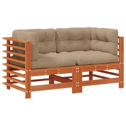 Canapé d'angle de jardin Pin massif Brun Ciré 553917553917