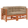 Canapé d'angle de jardin Pin massif Brun Ciré 553917553917