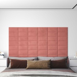 Tête de lit murale 12 pcs Rose 30 x 15 cm Velours 553918553918