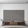 Tête de lit murale 12 pcs Gris clair 60 x 15 cm tissu 553920553920