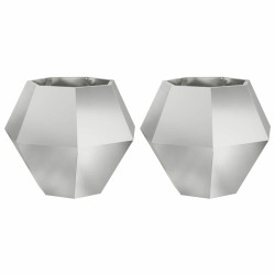 Jardinière 2 pcs Argent 75 x 75 x 60 cm Acier galvanisé 553922553922