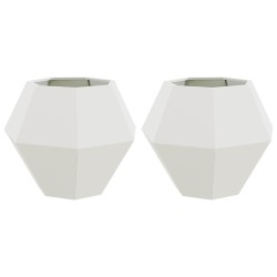 Jardinière 2 pcs Blanc 75 x 75 x 60 cm Acier 553923553923