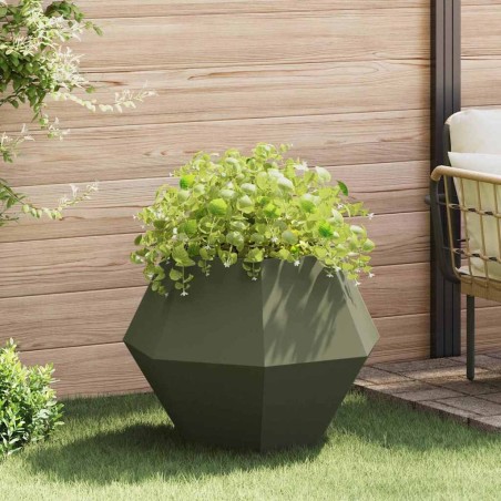 Jardinière Vert olive 75 x 75 x 60 cm Acier 553926553926