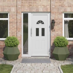 Jardinière 2 pcs Vert olive 75 x 75 x 60 cm Acier 553927553927