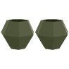 Jardinière 2 pcs Vert olive 75 x 75 x 60 cm Acier 553927553927