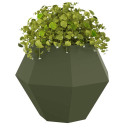 Jardinière 2 pcs Vert olive 75 x 75 x 60 cm Acier 553927553927