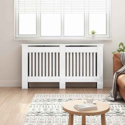 Cache-Radiateur Blanc brillant 152 x 19 x 81,5 cm 553939553939