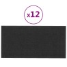 Tête de lit murale 12 pcs Noir 60 x 30 cm tissu 553940553940