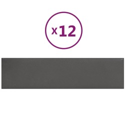Tête de lit murale 12 pcs Gris 60 x 15 cm tissu 553941553941