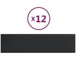 Tête de lit murale 12 pcs Noir 60 x 15 cm tissu 553942553942