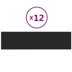 Tête de lit murale 12 pcs Noir 60 x 15 cm tissu 553943553943