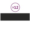 Tête de lit murale 12 pcs Noir 60 x 15 cm tissu 553943553943