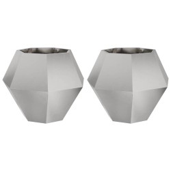 Jardinière 2 pcs Argent 75 x 75 x 60 cm Acier inoxydable 553944553944