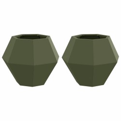 Jardinière 2 pcs Vert olive 50 x 50 x 40 cm Acier 553949553949