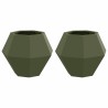 Jardinière 2 pcs Vert olive 50 x 50 x 40 cm Acier 553949553949