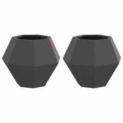 Jardinière 2 pcs Noir 50 x 50 x 40 cm Acier 553952553952