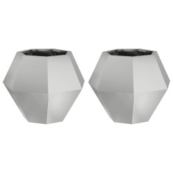 Jardinière 2 pcs Argent 50 x 50 x 40 cm Acier galvanisé 553953553953