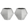 Jardinière 2 pcs Argent 50 x 50 x 40 cm Acier galvanisé 553953553953