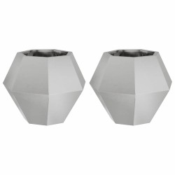 Jardinière 2 pcs Argent 50 x 50 x 40 cm Acier inoxydable 553954553954