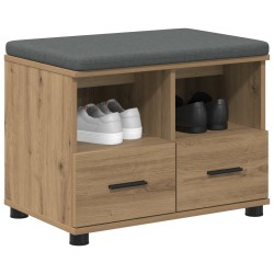 Banc d'entrée avec coussin Chêne Artisanal 60 x 38 x 46 cm 553957553957