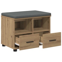 Banc d'entrée avec coussin Chêne Artisanal 60 x 38 x 46 cm 553957553957
