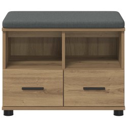 Banc d'entrée avec coussin Chêne Artisanal 60 x 38 x 46 cm 553957553957