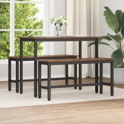 Banc de salle à manger 2 pcs Chêne fumé 100 x 32,5 x 48,5 cm 553978553978