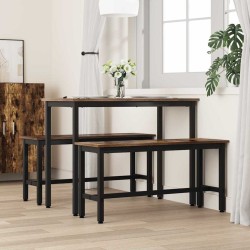 Banc de salle à manger 2 pcs Chêne fumé 100 x 32,5 x 48,5 cm 553978553978
