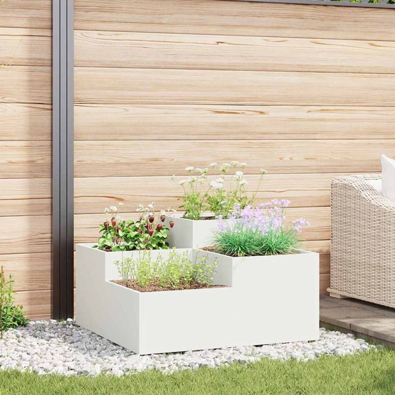 Cache-pot de jardin Blanc 100 x 100 x 48 cm Acier 553989553989